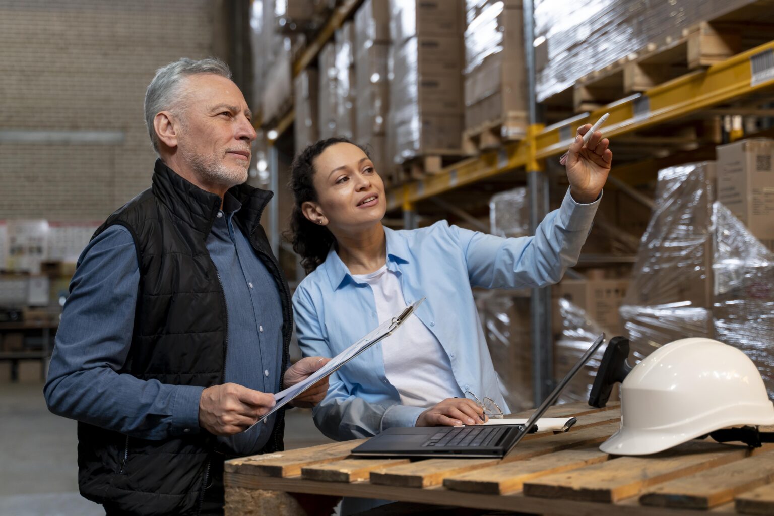 Equipo trabajando en el depósito